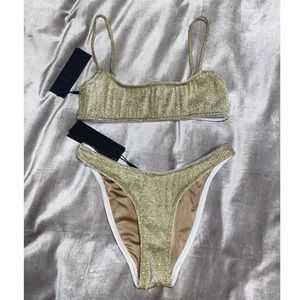 NWT Triangl mica gold glitter bikini size xxs